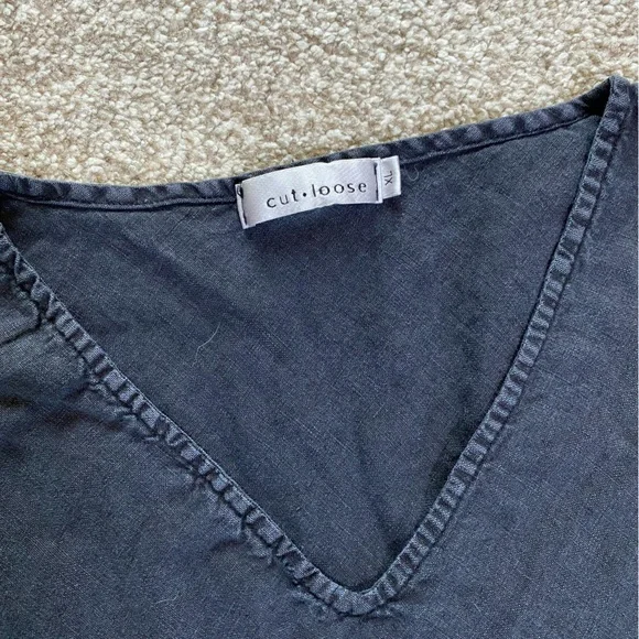 Cut Loose Linen Sleeveless Top, Size XL, Black, Classic, Lightweight, Lagenlook - Picture 2 of 5